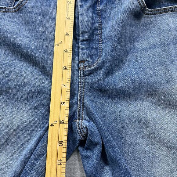 Chico’s Jeans Women 2 So Slimming Girlfriend Crop Blue Stretch Denim Side Trim - Picture 7 of 8